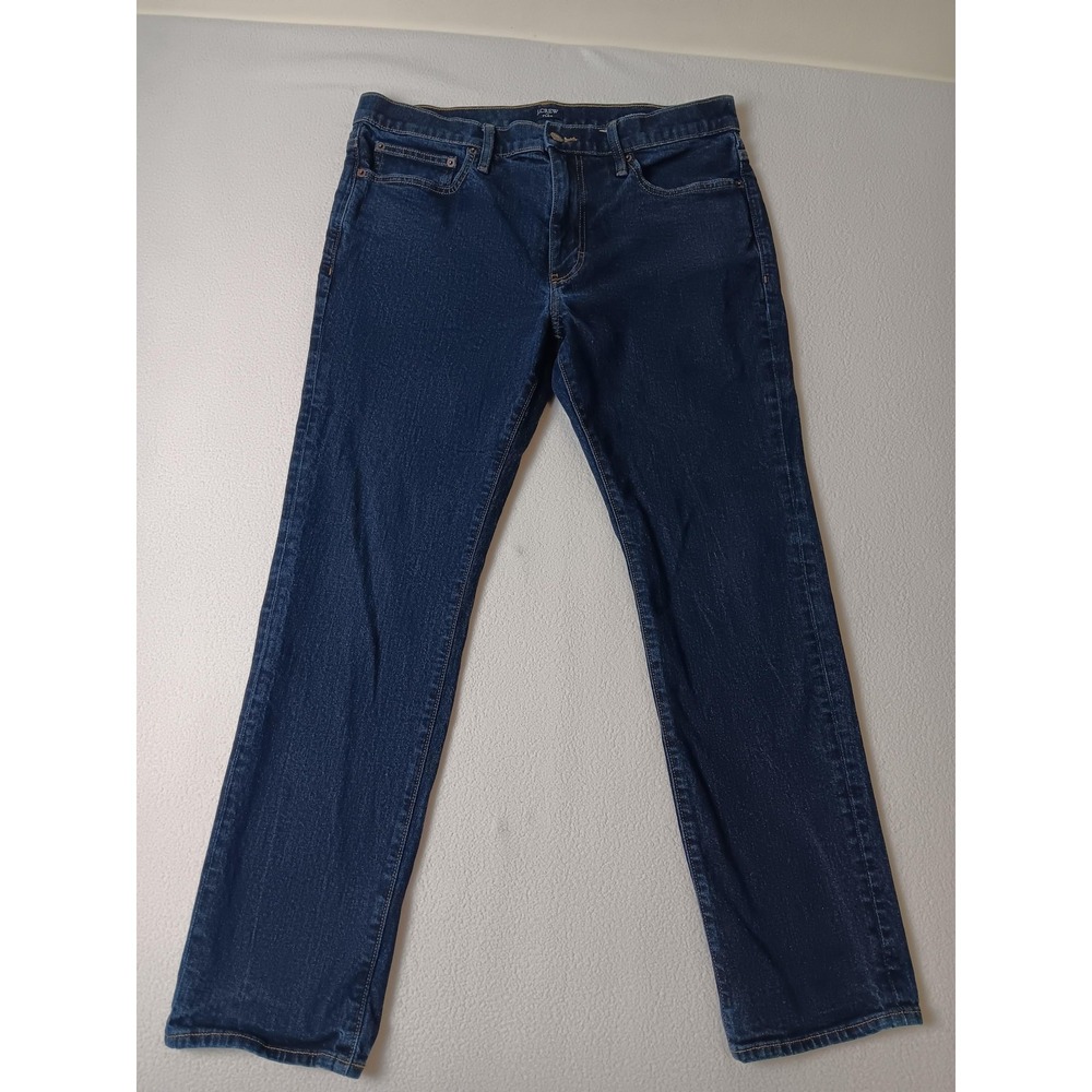J.Crew Flex Straight Jeans Mens 34x30‎ Blue Dark Wash Stretch Denim Casual